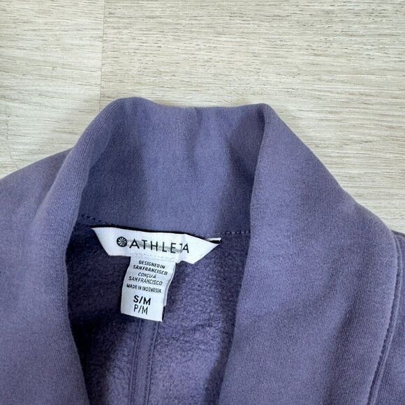 Athleta Open Front Tie Waist Cardigan Size L/XL Purple Cozy Cotton NEW - Picture 3 of 4
